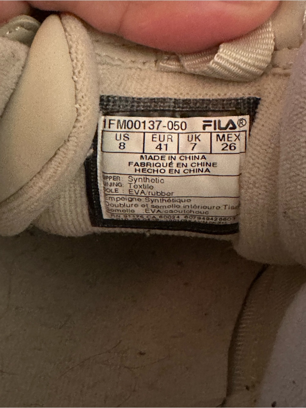 FILA | Electrove 2 High-Top Sneakers in Cream and Light Gray - Picture 5 of 11